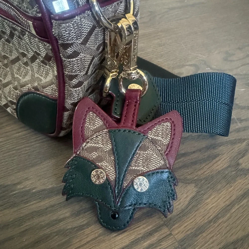 MZ Wallace Beige & Burgundy Crossbody Bag with Green Accents - Picture 4 of 9